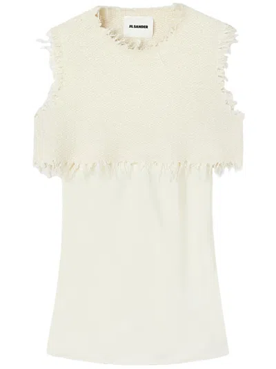Jil Sander Layered-design Sleeveless Top In White