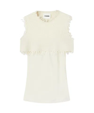 Jil Sander Layered-design Sleeveless Top In White
