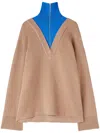 Jil Sander Layered-design Wool-blend Jumper In Neutrals
