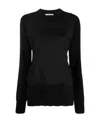 Jil Sander Panel Crew Neck Sweatshirts In Black