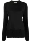 Jil Sander Layered-design Wool Jumper In Black