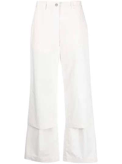 Jil Sander Layered-effect Wide-leg Trousers In White
