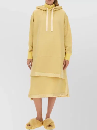 Jil Sander Layered Elastic Waistband Skirt In Neutral