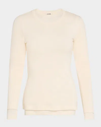 Jil Sander Layered Long-sleeve Top In Bone