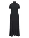 Jil Sander High-neck Viscose Midi Dress In Black