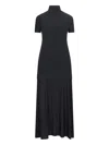 Jil Sander High-neck Viscose Midi Dress In Black