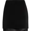 Jil Sander Layered Miniskirt In Black