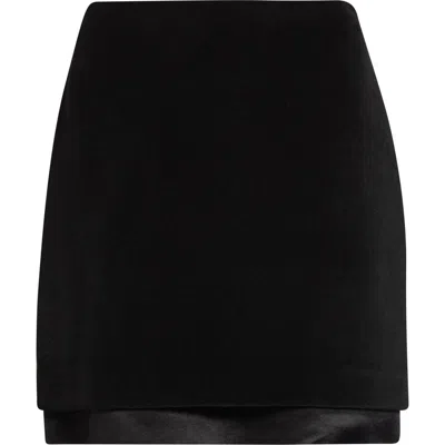 Jil Sander Layered Miniskirt In Black