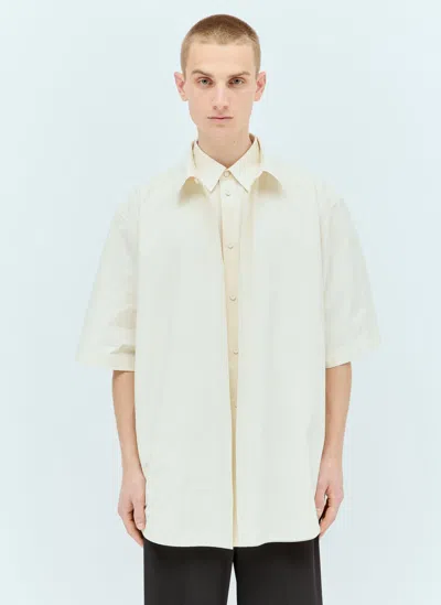 Jil Sander Layered Poplin Shirt In Cream