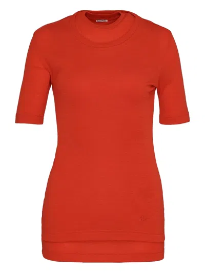 Jil Sander Layered Short-sleeve Top In Red