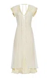 Jil Sander Layered Silk Chiffon Midi Dress In White