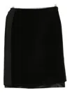 Jil Sander Layered Straight Skirt In Black