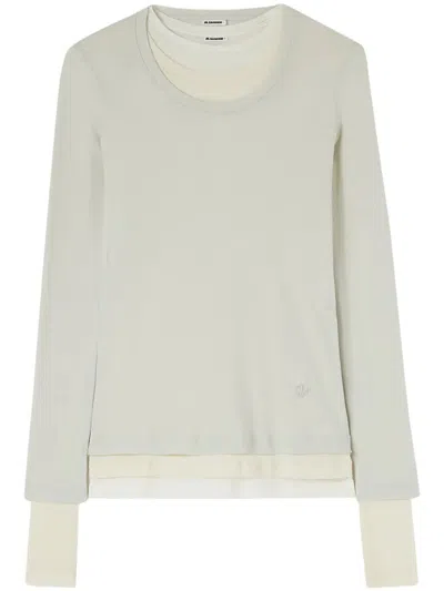 Jil Sander Layered T-shirt In Nude & Neutrals