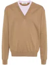 Jil Sander Layered V-neck Jumper In Brown