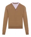 Jil Sander Layered V-neck Jumper In Brown