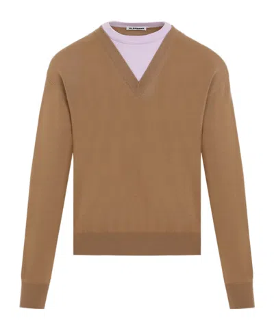 JIL SANDER JIL SANDER DOUBLE NECK KNITTED JUMPER