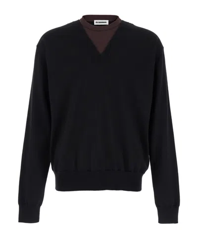 JIL SANDER JIL SANDER DOUBLE NECK KNITTED JUMPER