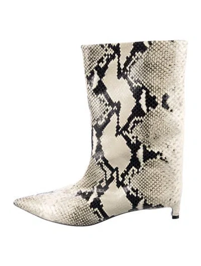 Pre-owned Jil Sander Leather Animal Print Boots In Neutral