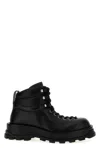 Jil Sander Lace-up Leather Ankle Boots In Black