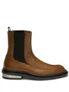 Jil Sander Calfskin Leather Chelsea Booties In 褐色