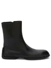 Jil Sander Leather Ankle Boots In Black