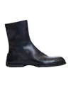 Jil Sander Men Leather Zip-up Ankle Boot In Blue