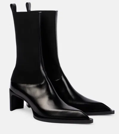 JIL SANDER LEATHER ANKLE BOOTS
