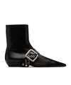 Jil Sander Buckled Leather Ankle Boots In Black