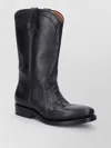 Jil Sander Aged-effect Leather Boots In Black