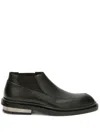 Jil Sander Leather Ankle Boots In Black