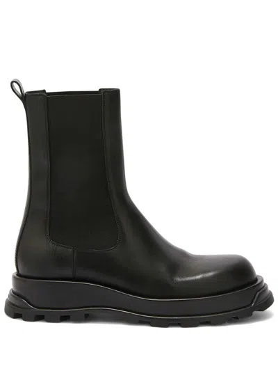 JIL SANDER LEATHER ANKLE BOOTS