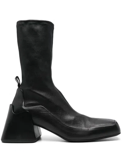 Pre-owned Jil Sander Leather Ankle Boots In Black