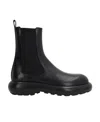 Jil Sander Black Black Leather Chelsea Boots In Black