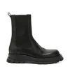 Jil Sander Leather Ankle Boots In Black