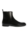 Jil Sander Leather Ankle Boots Flat Sole Pull Tab In Multi