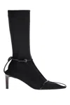 Jil Sander Stivaletto Trunk Nylon T-strap Booties In Black (black)