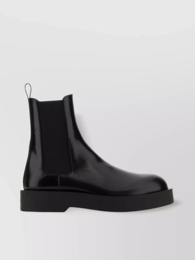 JIL SANDER LEATHER ANKLE BOOTS WITH CHUNKY SOLE