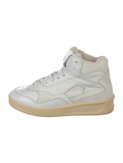 Pre-owned Jil Sander Leather Athletic Sneakers In White
