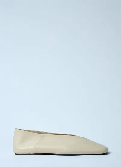 JIL SANDER LEATHER BALLERINA FLATS