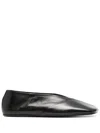 Jil Sander Woman Ballet Flats Black Size 10 Soft Leather In Black