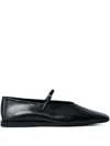Jil Sander Leather Ballet Flats In Black