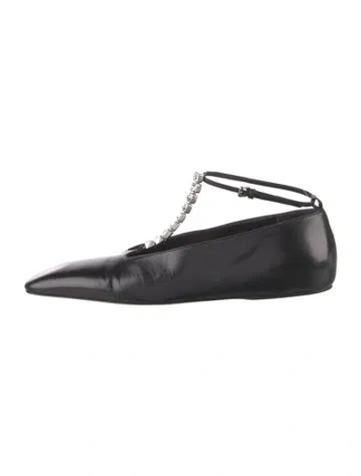 Pre-owned Jil Sander Leather Ballet Flats In Black