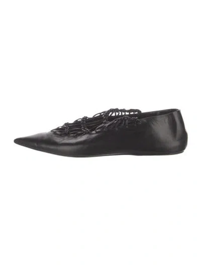 Pre-owned Jil Sander Leather Ballet Flats In Black