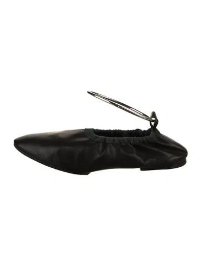 Pre-owned Jil Sander Leather Ballet Flats In Black