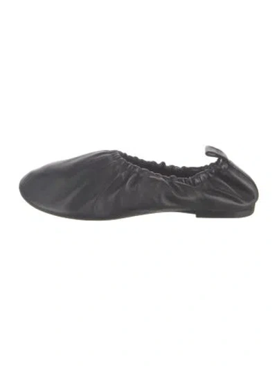 Pre-owned Jil Sander Leather Ballet Flats In Black