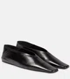 Jil Sander Black Leather Ballet Flats In Black