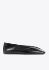 Jil Sander Woman Ballet Flats Black Size 10 Soft Leather In Black