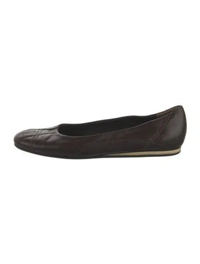 Pre-owned Jil Sander Leather Ballet Flats In Brown