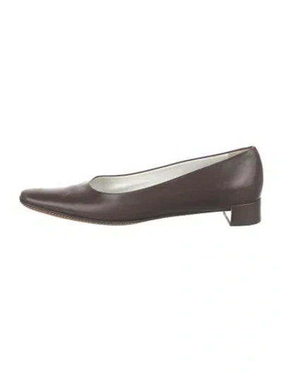 Pre-owned Jil Sander Leather Ballet Flats In Brown