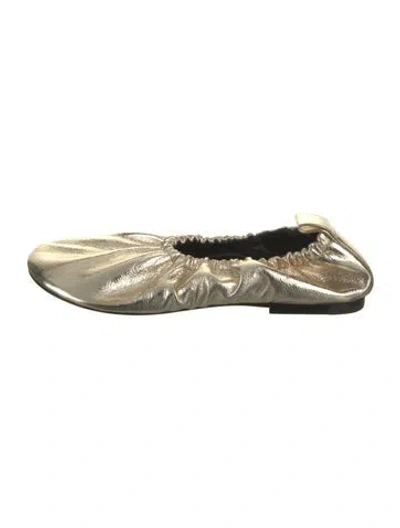 Pre-owned Jil Sander Leather Ballet Flats In Gold